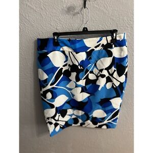Jones Studio Womens Lined A-Line Size 12 Skirt‎ Blue Black White